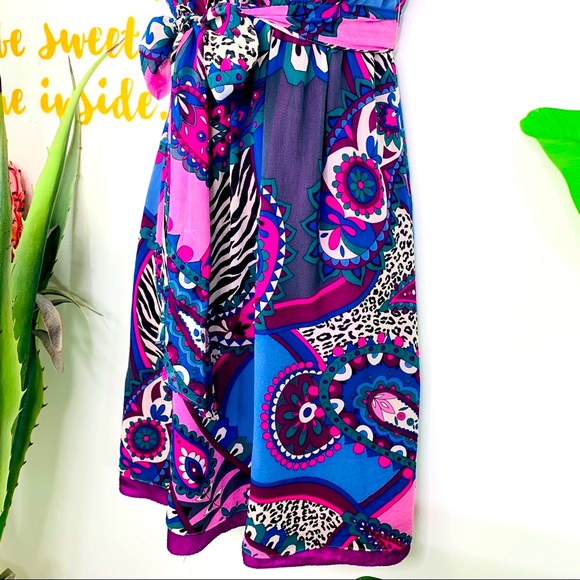 Tibi Multi-Color Silk Sleeveless Dress Size 0 - Picture 4 of 15